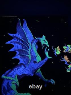 1971 PHANTASY ENCOUNTER Vintage BLACK LIGHT POSTER RICHARD FRICKMAN DRAGON FAIRY