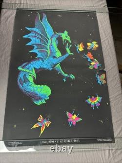 1971 PHANTASY ENCOUNTER Vintage BLACK LIGHT POSTER RICHARD FRICKMAN DRAGON FAIRY