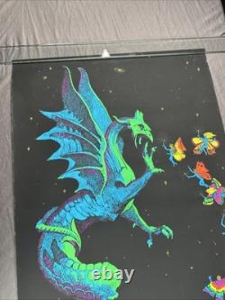 1971 PHANTASY ENCOUNTER Vintage BLACK LIGHT POSTER RICHARD FRICKMAN DRAGON FAIRY