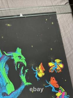 1971 PHANTASY ENCOUNTER Vintage BLACK LIGHT POSTER RICHARD FRICKMAN DRAGON FAIRY