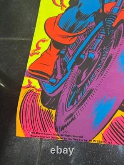 1971 Vintage Marvel Third Eye Captain America Falcon Poster Authentic Blacklight