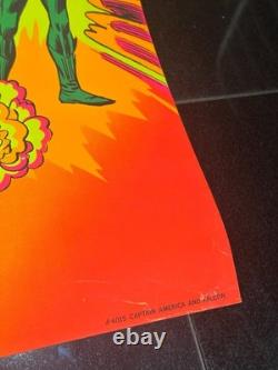 1971 Vintage Marvel Third Eye Captain America Falcon Poster Authentic Blacklight