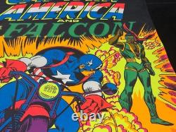 1971 Vintage Marvel Third Eye Captain America Falcon Poster Authentic Blacklight