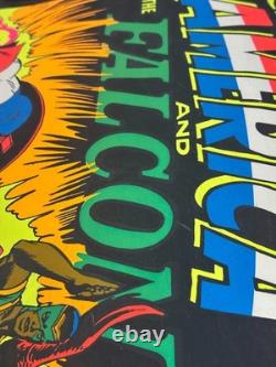 1971 Vintage Marvel Third Eye Captain America Falcon Poster Authentic Blacklight