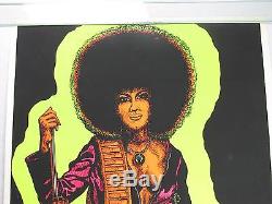 1972 Angela Davis Blacklight Poster BLACK PANTHERESS PANTHER Civil Rights RARE