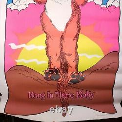 1972 HANG IN THERE, BABY Vintage Poster Litho Animal Cat Blacklight 23x34 FAIR