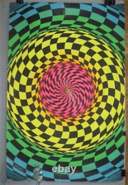 1972 OP ART Psychedelic POSTER Blacklight JOHN BREWER Time Cycle Third Eye IncNY