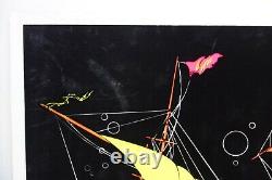 1972 Sailboat Ship Blacklight Poster Tempest Rare Vintage Flocked Aa Sales