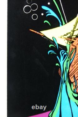 1972 Sailboat Ship Blacklight Poster Tempest Rare Vintage Flocked Aa Sales