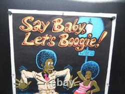 1972 Say Baby Let's Boogie Blacklight Poster African Americans Vintage Original