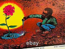 1972 Tomorrow's Garden Blacklight Hippie Civil Rights Poster black power m141