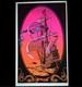 1972 Vintage Velvet Blacklight Poster Beautiful Ship Sailboat The Voyage 17x11