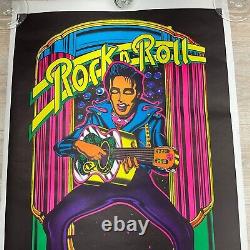 1973 Elvis Rock & Roll Saladin Blacklight Poster Petagno 23x35