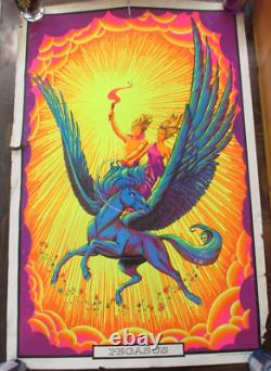 1973 Pegasus Blacklight Poster by screenprint NOS Vintage never opened