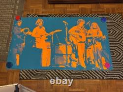 1973 VINTAGE BLACKLIGHT POSTER With BOB DYLAN GEORGE HARRISON RINGO STAR AS-IS