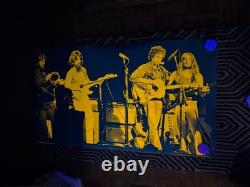 1973 VINTAGE BLACKLIGHT POSTER With BOB DYLAN GEORGE HARRISON RINGO STAR AS-IS