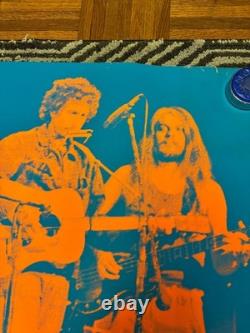 1973 VINTAGE BLACKLIGHT POSTER With BOB DYLAN GEORGE HARRISON RINGO STAR AS-IS