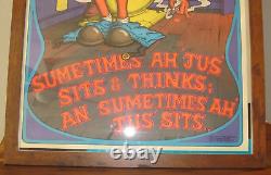 1973 VINTAGE WEED 420 BLACKLIGHT NOS POSTER By HOORMANN TOILET BATHROOM FRAMED