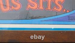 1973 VINTAGE WEED 420 BLACKLIGHT NOS POSTER By HOORMANN TOILET BATHROOM FRAMED