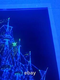 1973 Vintage Blacklight Poster Beautiful Ship Sailboat Phantom Clipper Rare