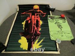 1974-75 Vtg Posters (2) Hot Bike Black Light & Austin Motorcross Park Texas