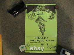 1974-75 Vtg Posters (2) Hot Bike Black Light & Austin Motorcross Park Texas