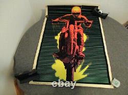 1974-75 Vtg Posters (2) Hot Bike Black Light & Austin Motorcross Park Texas