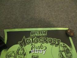 1974-75 Vtg Posters (2) Hot Bike Black Light & Austin Motorcross Park Texas