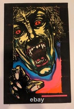 1975 Asylum Blacklight Reflective Poster Flocked Felt 16x10.5
