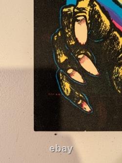 1975 Asylum Blacklight Reflective Poster Flocked Felt 16x10.5