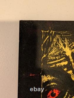 1975 Asylum Blacklight Reflective Poster Flocked Felt 16x10.5