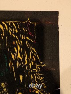 1975 Asylum Blacklight Reflective Poster Flocked Felt 16x10.5