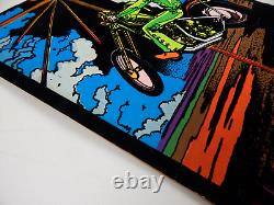 1975 Dynamic Velvet Blacklight Poster Sky Rider Evel Knievel Motorcycle 20x16