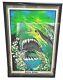 1975 Super Shark Velva-print 23x35 Flocked Blacklight Poster Pp-459 Framed