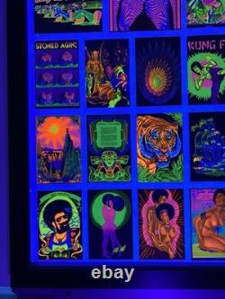 1975 Velvet Flocked Black Light Posters Catalog Display DOUBLE SIDED/FRAMED