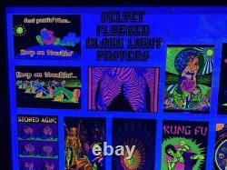 1975 Velvet Flocked Black Light Posters Catalog Display DOUBLE SIDED/FRAMED
