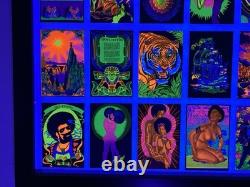 1975 Velvet Flocked Black Light Posters Catalog Display DOUBLE SIDED/FRAMED