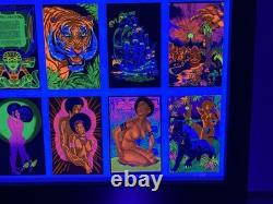 1975 Velvet Flocked Black Light Posters Catalog Display DOUBLE SIDED/FRAMED