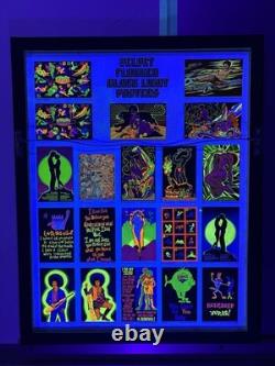 1975 Velvet Flocked Black Light Posters Catalog Display DOUBLE SIDED/FRAMED
