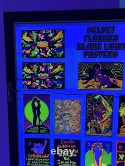 1975 Velvet Flocked Black Light Posters Catalog Display DOUBLE SIDED/FRAMED