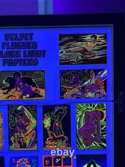 1975 Velvet Flocked Black Light Posters Catalog Display DOUBLE SIDED/FRAMED