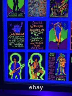 1975 Velvet Flocked Black Light Posters Catalog Display DOUBLE SIDED/FRAMED