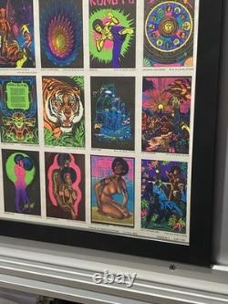 1975 Velvet Flocked Black Light Posters Catalog Display DOUBLE SIDED/FRAMED