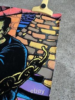1976 PRO ARTS INC Frank Velvet Blacklight Poster Frankenstein (READ)