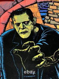 1976 PRO ARTS INC Frank Velvet Blacklight Poster Frankenstein (READ)
