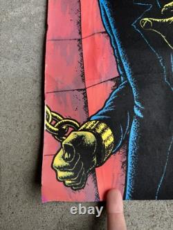 1976 PRO ARTS INC Frank Velvet Blacklight Poster Frankenstein (READ)