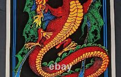 1978 AA Sales Velva Print PP-479 Flaming Serpent Blacklight Poster! 23x35