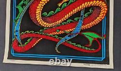 1978 AA Sales Velva Print PP-479 Flaming Serpent Blacklight Poster! 23x35