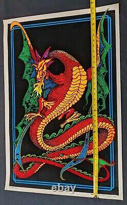 1978 AA Sales Velva Print PP-479 Flaming Serpent Blacklight Poster! 23x35