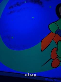 1978 Mighty Mouse Terrytoons Blacklight Fabric Poster 35x23 Dargis #3261